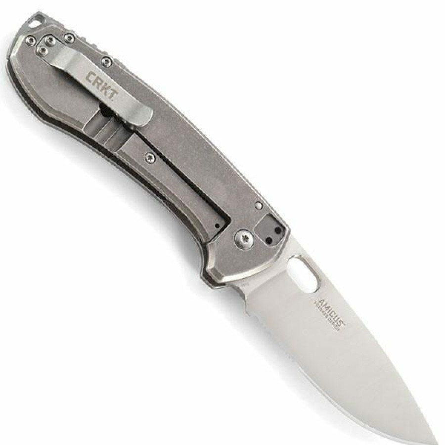 Sharp Knifves * | Moderate Price Columbia River (Crkt) Columbia River Cr5446 Amicus Stainless Steel Single Blade Folder