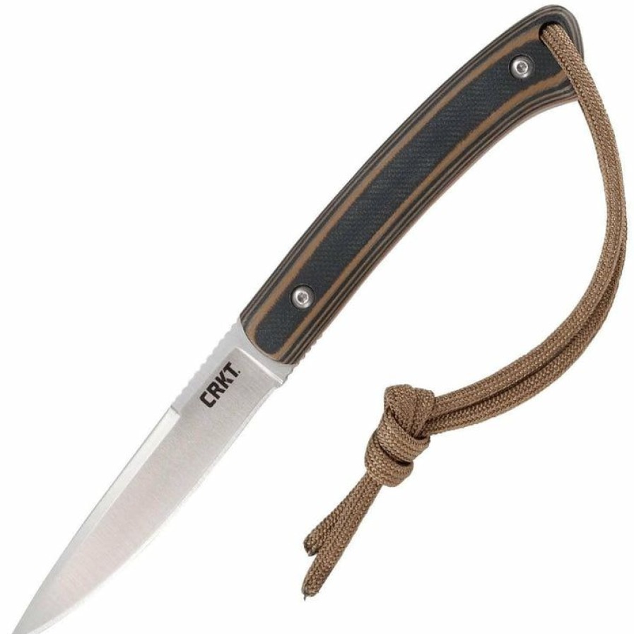 Sharp Knifves * | Moderate Price Columbia River (Crkt) Crkt Biwa, 3.02 Plain Blade, Brown/Black G10 Handle, Sheath 2382