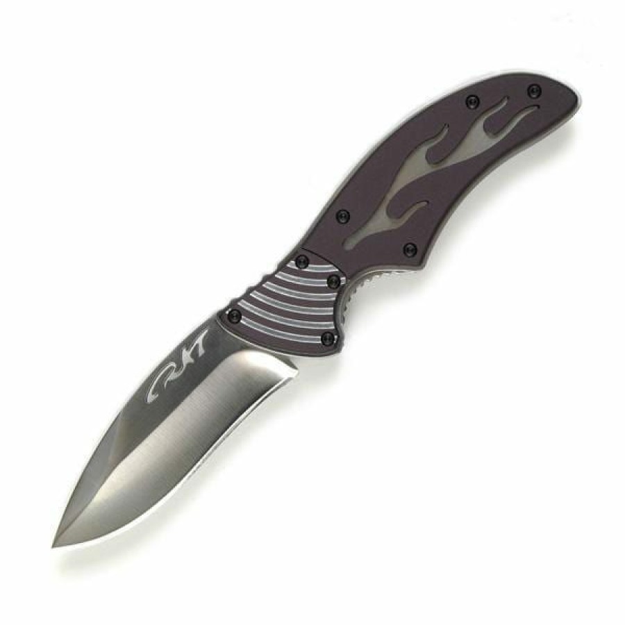 Sharp Knifves * | Reasonable Price Columbia River (Crkt) Columbia River Fulcrum Flame, Polished Blade, Aluminum Scales, Plain Edge P