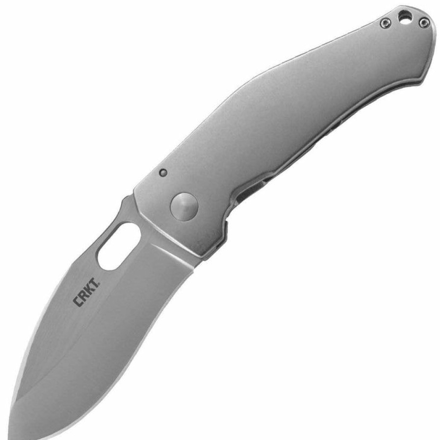 Sharp Knifves * | Suitable Price Columbia River (Crkt) Crkt Buku, 3.75 Plain Satin Blade, Stainless Steel Handle 2460