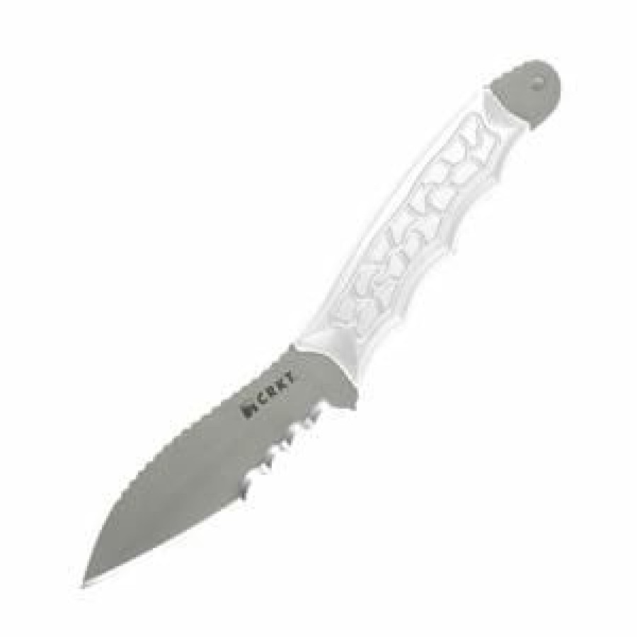 Sharp Knifves * | Reasonable Price Columbia River (Crkt) Columbia River M.U.K. Veff Comboedge Fixed Blade Knife With White Handle