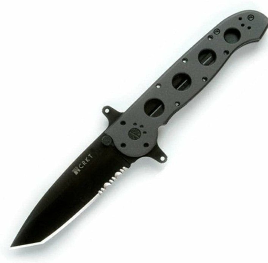 Mini Knifves * | Suitable Price Columbia River (Crkt) Crkt Special Forces M16 4 Pocket Knife (Combo Edge, Black Aluminum Handle)