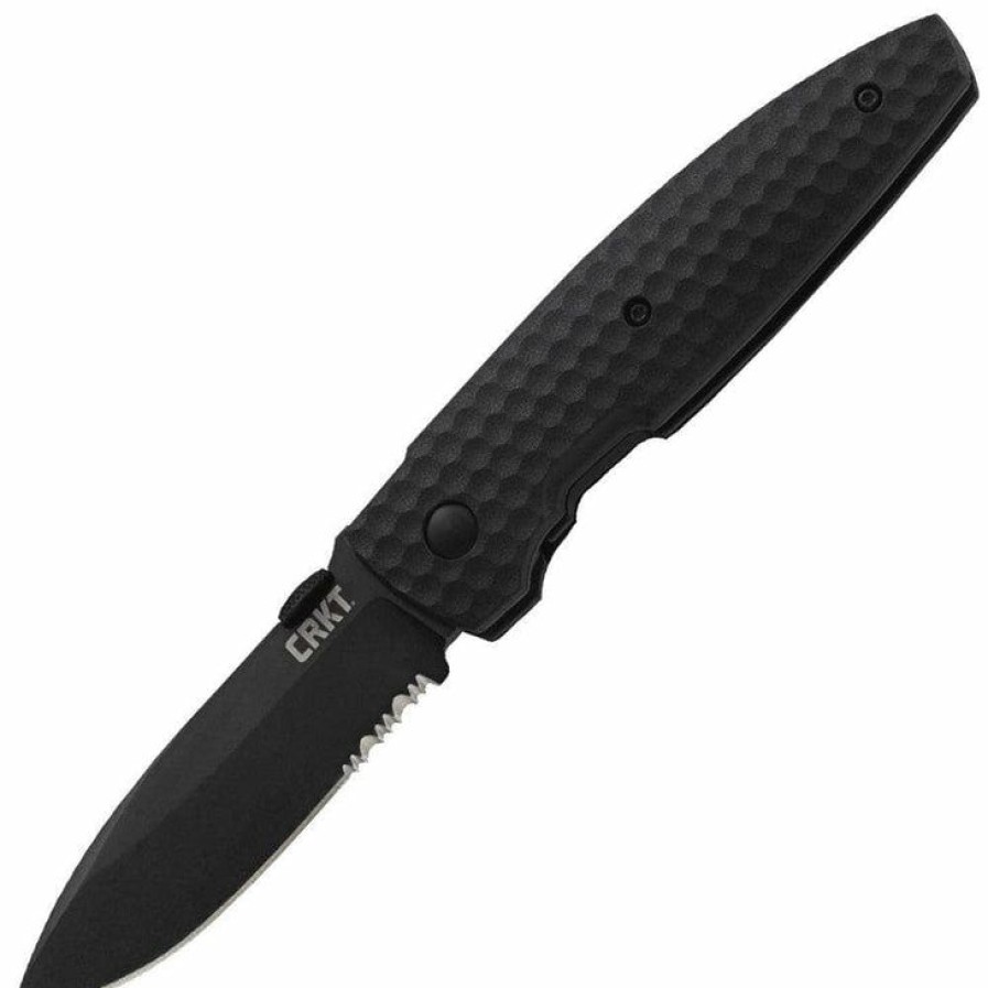 Sharp Knifves * | Reasonable Price Columbia River (Crkt) Crkt Aux Folder, 3.2 Black Serrated Blade, Grn Handle 1221K