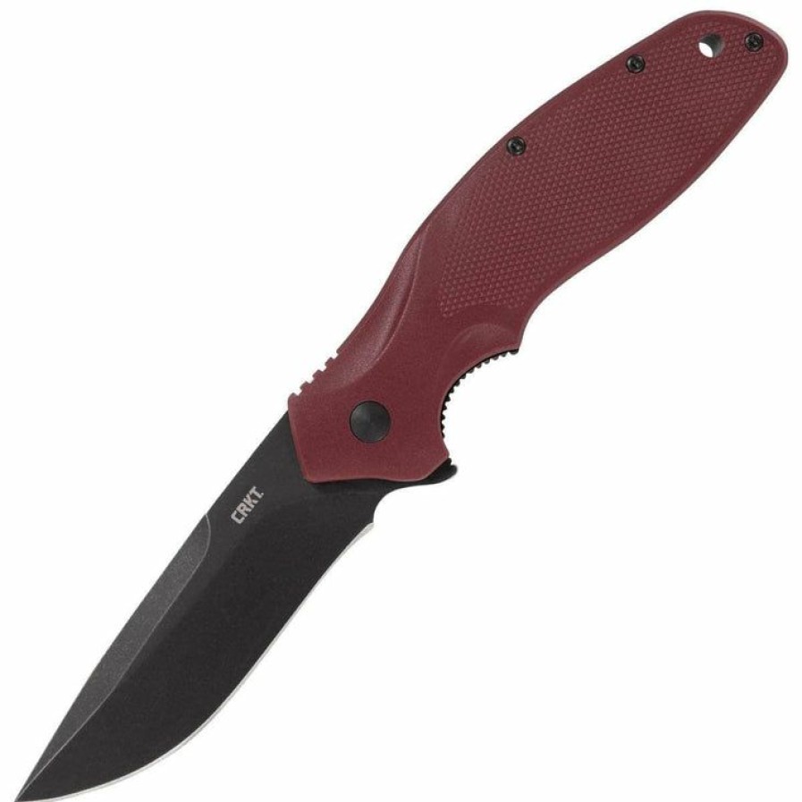 New Models * | Affordable Price Columbia River (Crkt) Crkt Shenanigan Maroon, 3.35 Assisted Blade, Grn Handle K800Rkp