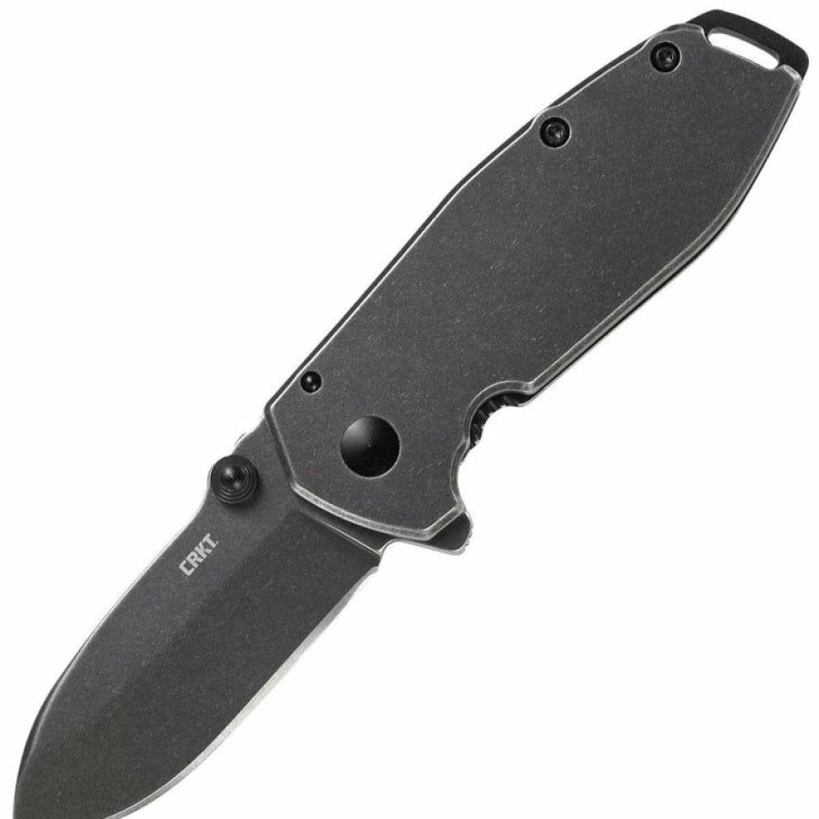 Sharp Knifves * | Suitable Price Columbia River (Crkt) Crkt Squid Assisted Black, 2.37 Stonewashed Blade, Steel Handle 2493