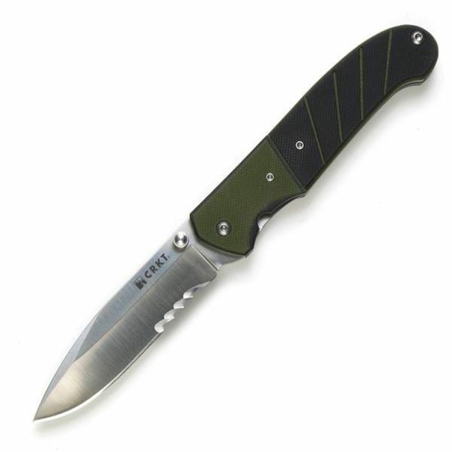 New Models * | Suitable Price Columbia River (Crkt) Columbia River Outburst Ignitor Black Green Combo Blade