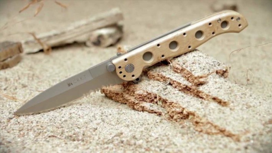 Mini Knifves * | Moderate Price Columbia River (Crkt) Crkt M16 3.5 Pocket Knife (Combo Edge, Desert Tan Zytel Handle)