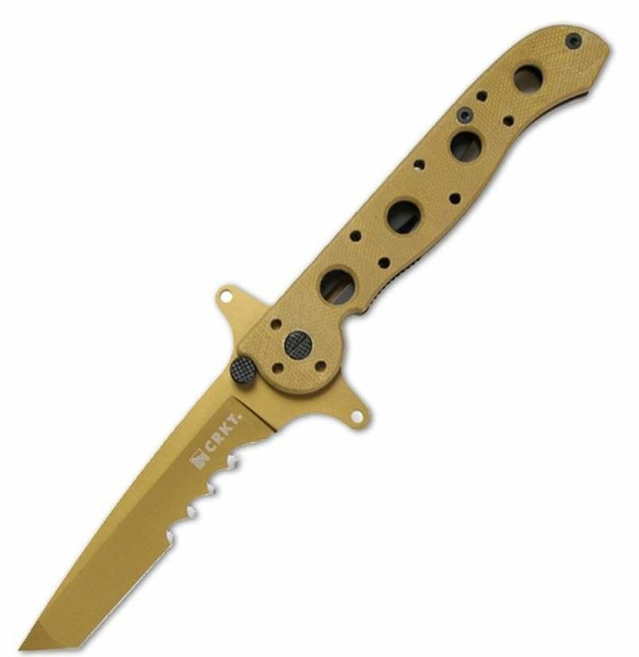 Mini Knifves * | Favorable Price Columbia River (Crkt) Crkt Special Forces M16 3.5 Pocket Knife (Combo Edge, Desert Tan G-10 Handle)