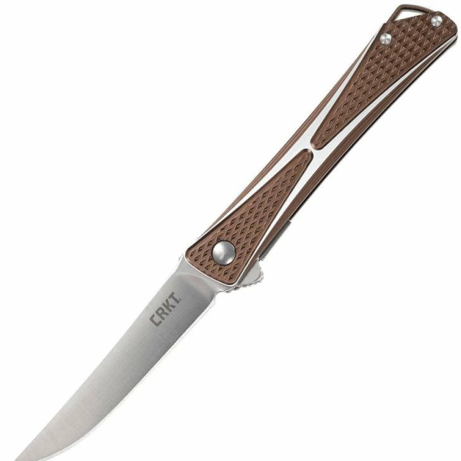 Sharp Knifves * | Half-Price Columbia River (Crkt) Crkt Crossbones Bronze, 3.54 Aus 8 Blade, Aluminum Handle 7530B