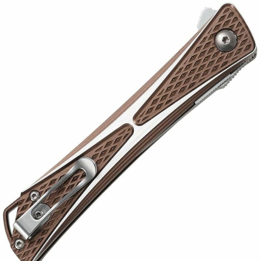 Sharp Knifves * | Half-Price Columbia River (Crkt) Crkt Crossbones Bronze, 3.54 Aus 8 Blade, Aluminum Handle 7530B