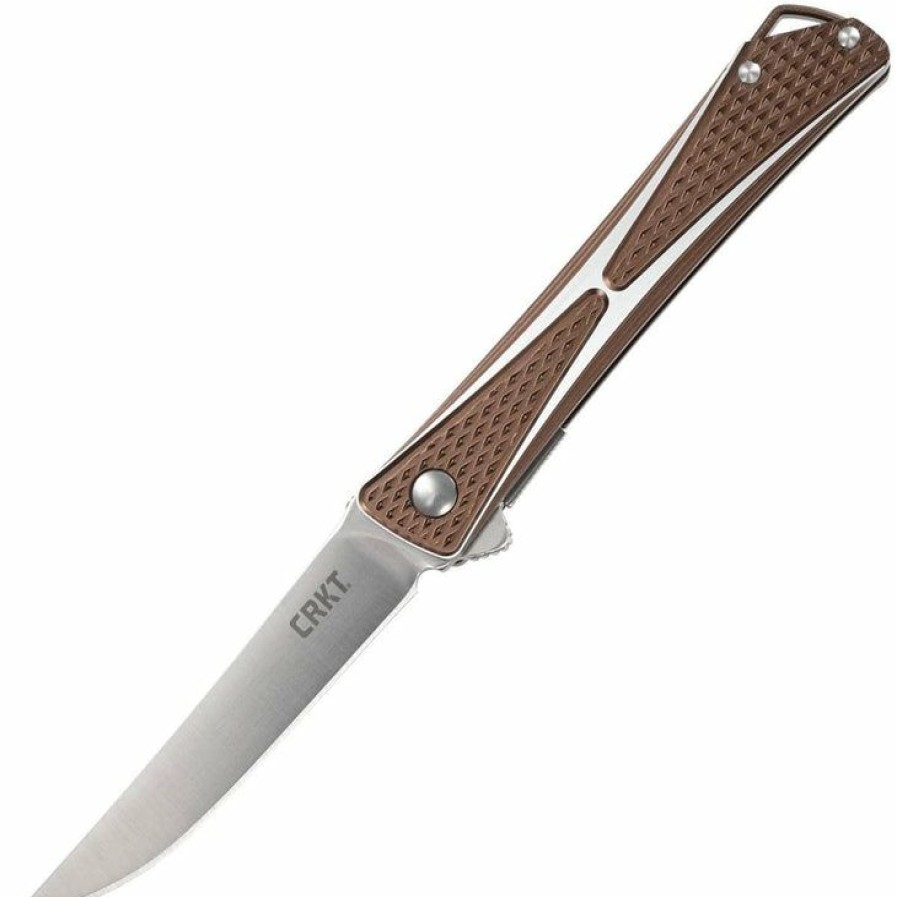 Sharp Knifves * | Half-Price Columbia River (Crkt) Crkt Crossbones Bronze, 3.54 Aus8 Blade, 6061 Aluminum Handle 7530B