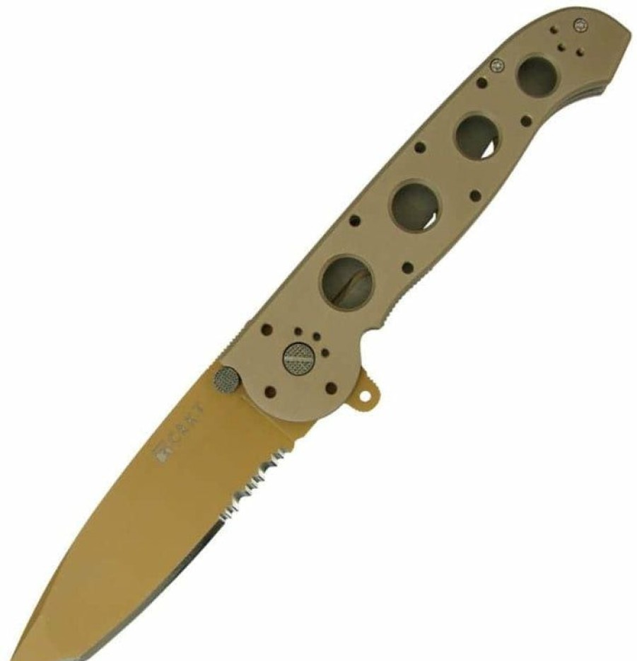 Mini Knifves * | Reasonable Price Columbia River (Crkt) Crkt Desert Big Dog M16 4 Pocket Knife (Combo Edge, Desert Tan Aluminum Handle)