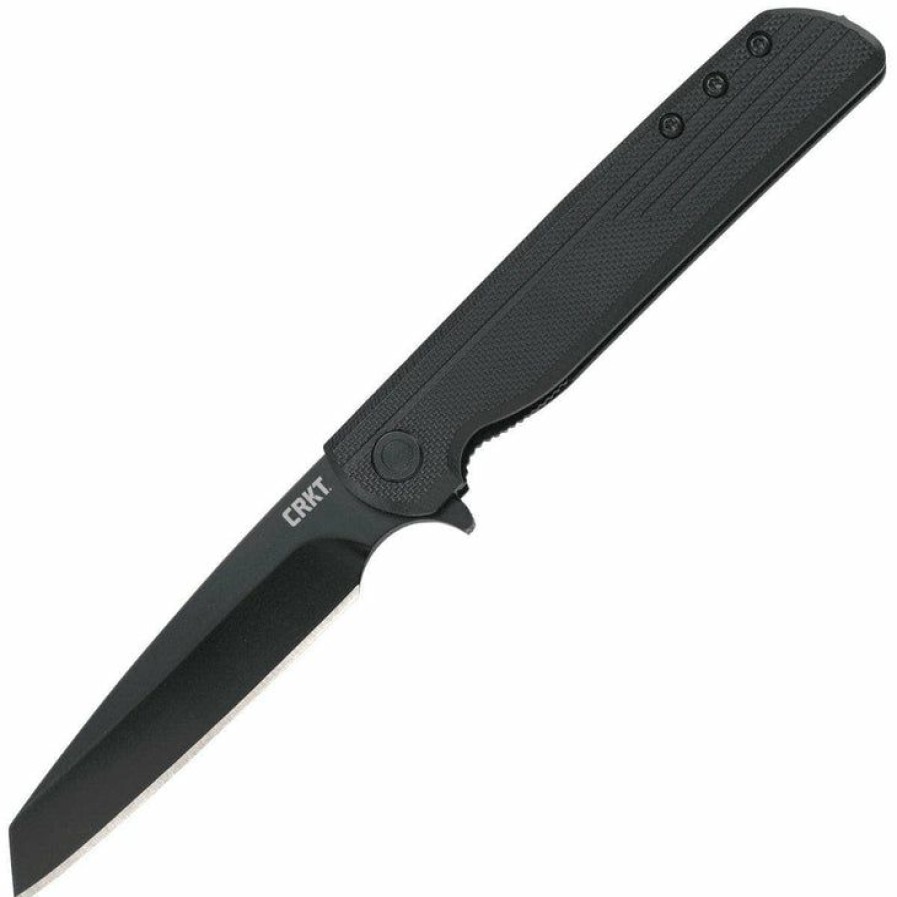 Sharp Knifves * | Affordable Price Columbia River (Crkt) Crkt Lck + Tanto Blackout, 3.24 Assisted Blade, Black Gfn Handle 3802K