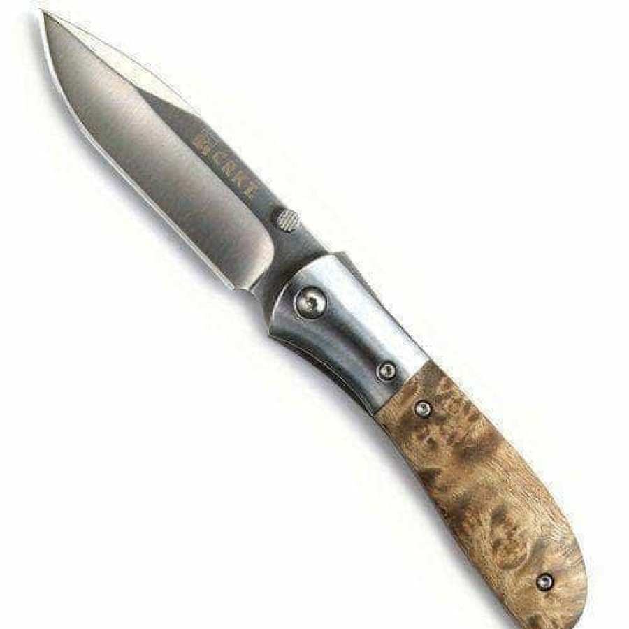 New Models * | Half-Price Columbia River (Crkt) Crkt M4-02W Carson, 3.25 Assisted Blade, Burl Wood Handle W/ Steel Bolster