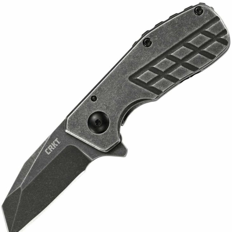 Sharp Knifves * | Affordable Price Columbia River (Crkt) Crkt Razelcliffe Compact, 2.09 Stonewashed Blade, Steel Handle 4021