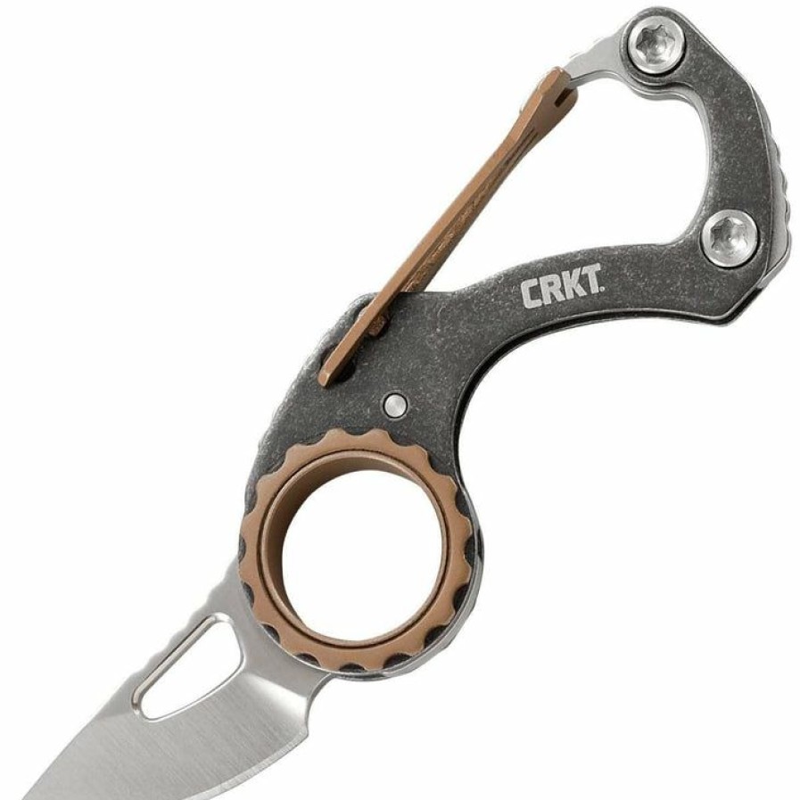 New Models * | Reasonable Price Columbia River (Crkt) Crkt Compano, 1.42 Blade, Carabiner Handle With Bronze Accents 9082