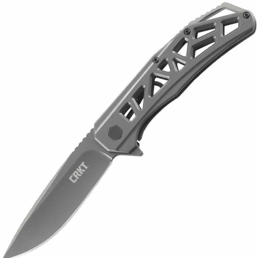 Sharp Knifves * | Suitable Price Columbia River (Crkt) Crkt Gusset, 3.57 Plain Gray Blade, Stainless Steel Handle K330Ggp