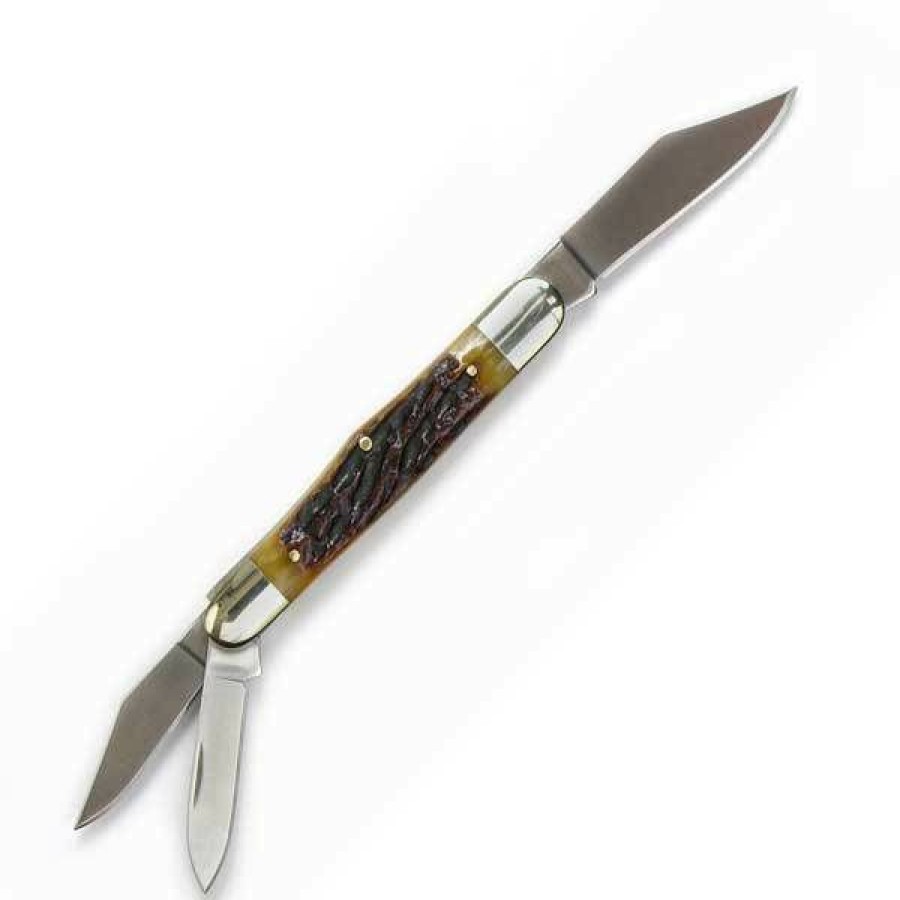 Sharp Knifves * | Suitable Price Columbia River (Crkt) Columbia River Pocket Classic, Whittler, Burned Amber Jig Bone, 3 Blade Poc