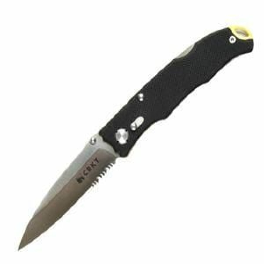 Sharp Knifves * | Moderate Price Columbia River (Crkt) Columbia River Lake Laredo Sinlge Blade Combo Edge Pocket Knife With G10 Ha