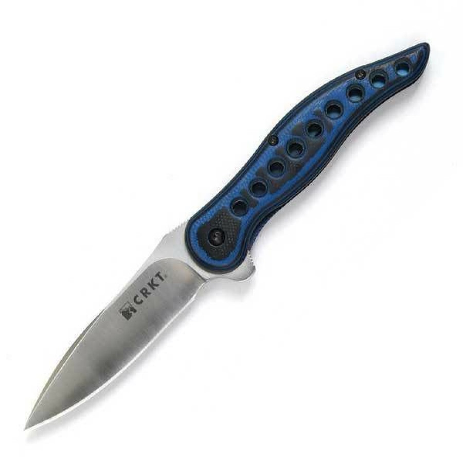 Sharp Knifves * | Half-Price Columbia River (Crkt) Columbia River Mcginnis Premonition, Blue/Black G-10, Satin Blade, Plain Ed