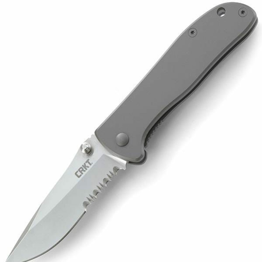 Sharp Knifves * | Reasonable Price Columbia River (Crkt) Crkt Drifter, 2.87 Serrated Blade, Stainless Steel Handles 6460S